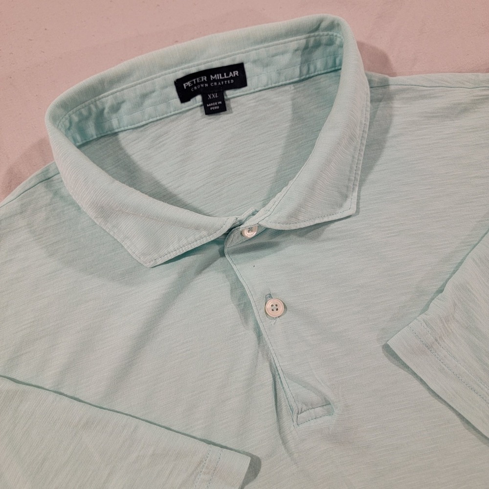 Peter Millar Crown Crafted Polo Mens 2XL Pima Cotton Performance Golfing Stretch